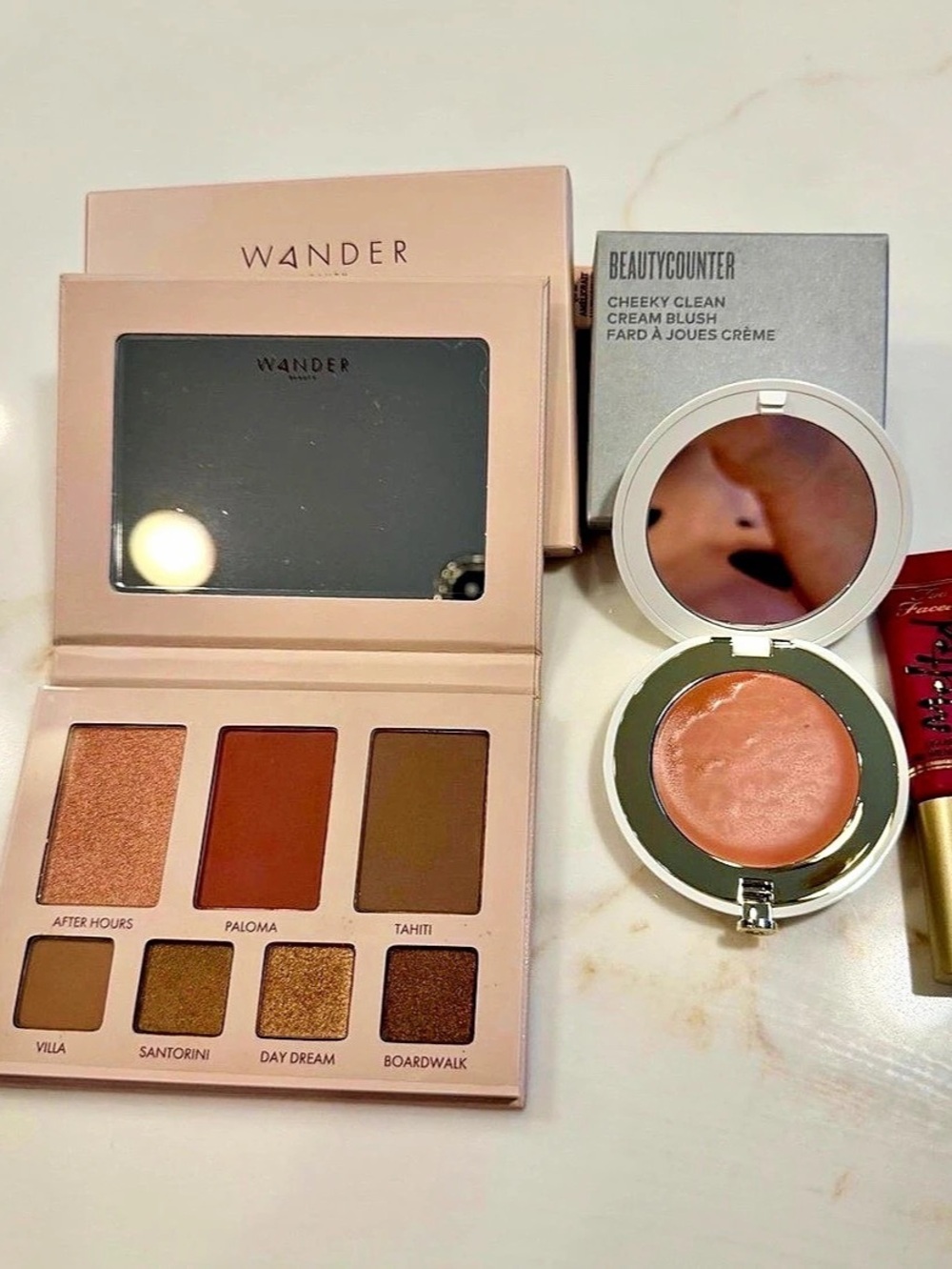 BeautyCounter Cheeky Clean Cream Blush Set in Pink & Brown NWT